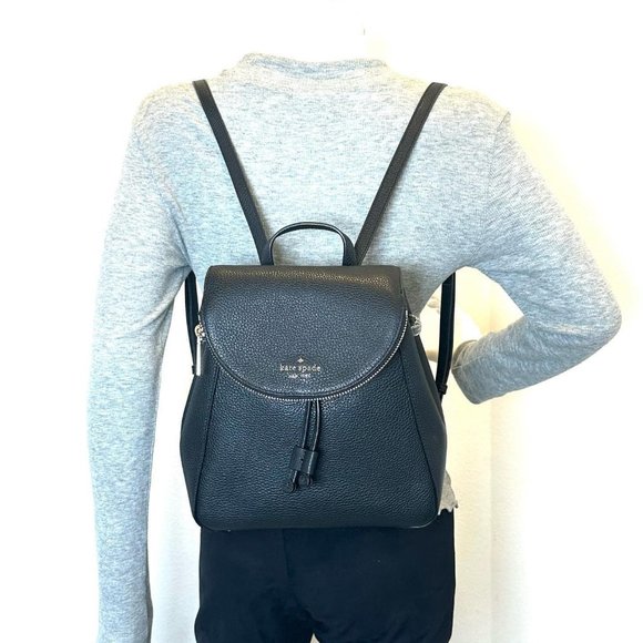 *ON SALE* KATE SPADE #40348 Black Leila Flap Backpack main image 5
